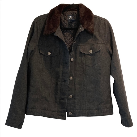 Gap Wool Button Down Jacket Unisex Size M - Picture 1 of 14
